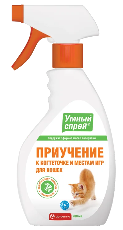 Упаковка Умный спрей Приучение к когтеточке и местам для игр кошек, 200 мл