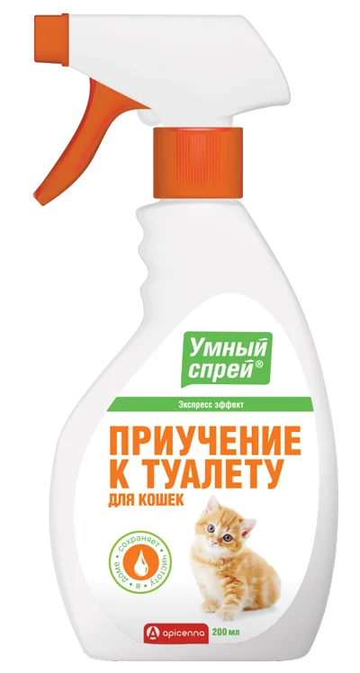 Упаковка Умный спрей Приучение к туалету для кошек, 200 мл