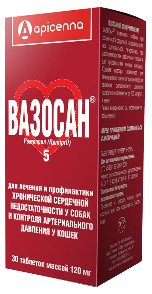 Упаковка Вазосан (5 мг), 30*120 мг
